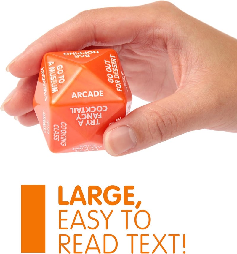 Itera Date Night Out Dice - Fun Couples Date Night Ideas 2"x2"x2" Decision Dice in Orange - Image 5